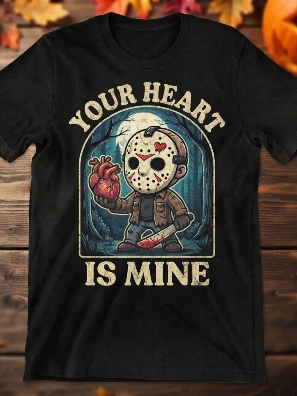 Jason Voorhees Your Heart Is Mine T-Shirt Horror Slasher Halloween Romantic Tee